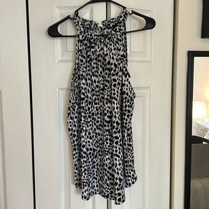 Adrianna Papell Leopard Print Halter Top Size L